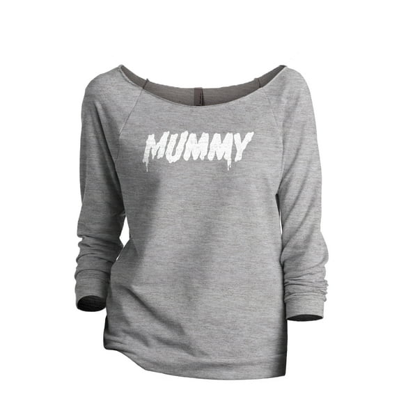 Mummy Women's Fashion Slouchy 3/4 Sleeves Raglan Lightweight Sweatshirt Sport Gray Medium