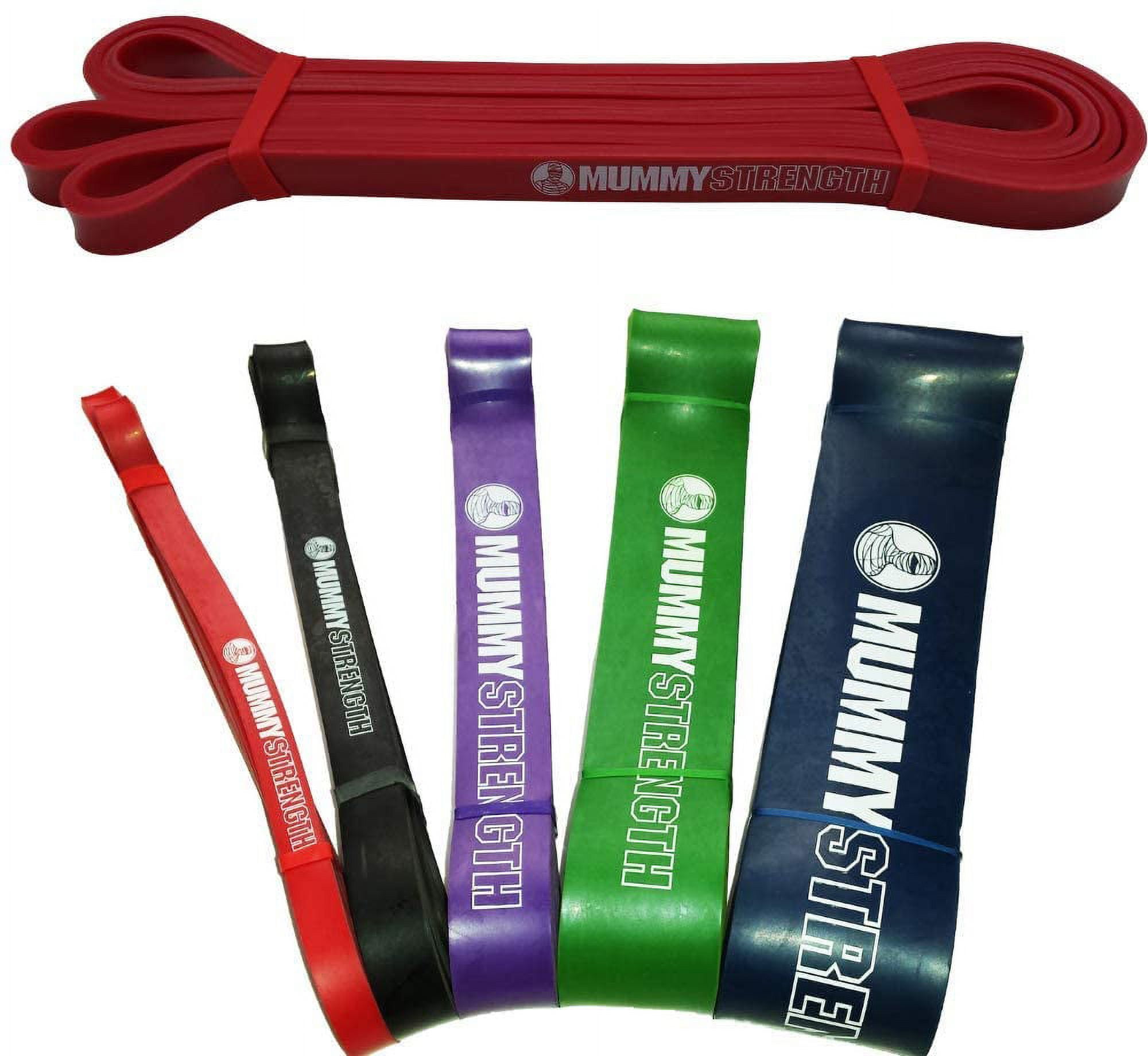 MummyStrength Resistance Bands For Men And Women. The Best Stretch Band For  Pull Up Exercise And Powerlifting. Works With Any Pull Up Bar Or Station.  Single Band. Workout Guide Included 