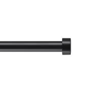 Mumo Classic 1 Inch Matte Black Metal Cap Single Curtain Rod,16-47 Inch