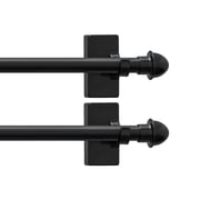 Mumo 2 Pcs Adjustable Magnetic Curtain Rods,Multi-Use Rods for Metal Places, No-Drill Installation,16"-28",Black