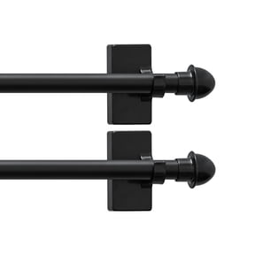 Mumo 2 Pcs Adjustable Magnetic Curtain Rods,Multi-Use Rods for Metal Places, No-Drill Installation,16"-28",Black