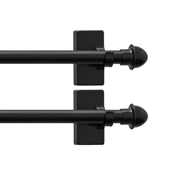 Mumo 2 Pcs Adjustable Magnetic Curtain Rods,Multi-Use Rods for Metal Places, No-Drill Installation,16"-28",Black