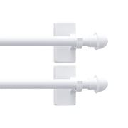 Mumo 2 Pcs Adjustable Magnetic Curtain Rods,Multi-Use Rods for Metal Places, No-Drill Installation,16"-28",White