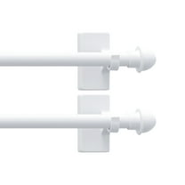 Beruichy 2 Pcs Adjustable Magnetic Curtain Rods,Multi-Use Rods for Metal Places, No-Drill Installation,16"-28",White
