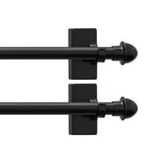 Mumo 4Pcs Adjustable Magnetic Curtain Rod,Multi-Use Rods for Metal Places, No-Drill Installation,16"-28",Black