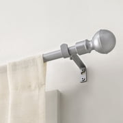 Mumo Modern 5/8 inch Heavy Duty Metal Adjustable Curtain Rod with Classic Ball Finial, Silvery, 16 - 47"