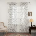 thumbnail image 1 of Muuphra Grey Burnout Floral Light-Filtering Curtains for Living Room Bedroom Girl's Room ,2 Panels,55×84", 1 of 5