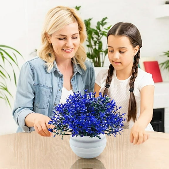 Mums Artificial Flowers Artificial Potted Plants Plastic Greenery In Pots Small Faux Topiary Shrubs For Centerpiece Desk Room House Decor Decoration