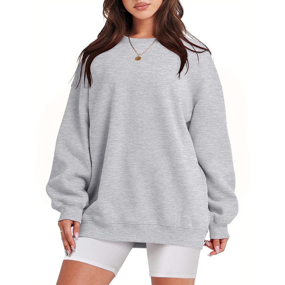 Mumubreal Oversized Sweatshirt for Women Fleece Long Sleeve Crewneck