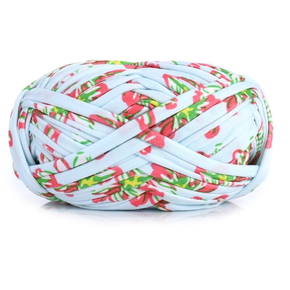 Mumup 1 Pack Knitting Yarn Colorful Cloth T-Shirt Yarn Fabric Crochet Cloth for DIY Knitted Art Basket Bag - 100g