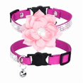 thumbnail image 1 of Mumup 1Pack Cat Collars,Rhinestone for Girl Cats Bling Kitten Flower Adjustable Breakaway Collar with Bell Soft Velvet Leather Collar for Puppy Small Dogs, 1 of 6