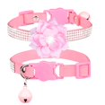thumbnail image 1 of Mumup 1Pack Cat Collars,Rhinestone for Girl Cats Bling Kitten Flower Adjustable Breakaway Collar with Bell Soft Velvet Leather Collar for Puppy Small Dogs, 1 of 6