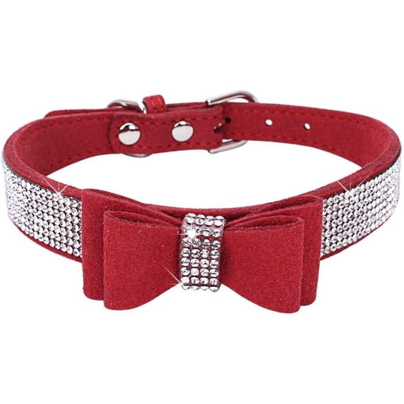 Mumup 1Pack Dog Collar for Extra Dogs ,Rhinestone Bling Diamond Sparkly Crystal Jewel Cute Adjustable for Small Medium Large Girl Puppy Cat Collars Female Pet Kitten