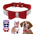 thumbnail image 1 of Mumup 1Pack Dog Collar Girl with Bow, Female Rhinestone Puppy Collar Bling Diamond Sparkly Crystal Jewelry Cute Adjustable for XXS Small Medium Cat Pet Kitten Yorkie, 1 of 5