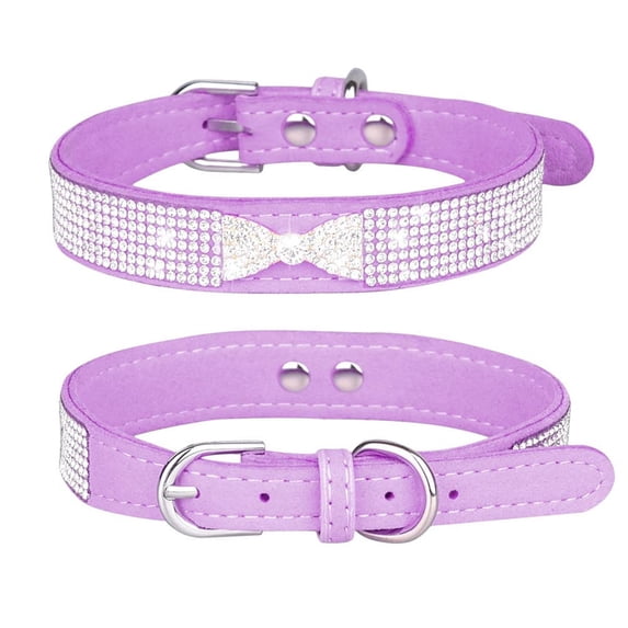 Mumup 1Pack Small Dog Collar for Female Dogs Bling Diamond Crystal Glitter Jewel Sparkly Rhinestone Cute Cat Pet Animals Puppy Collars Girl for XXS XS Small Medium Large