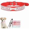 thumbnail image 1 of Mumup 1Pack Small Dog Collars for Female Dogs, Cute Bling Rhinestone Crystal with Bow Tie, Sparkly Glitter Jewel Diamond Puppy Collar for XS, Small, Medium Pet Girls, 1 of 4