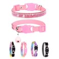 thumbnail image 1 of Mumup 1Pack Suede Breakaway Cat Collar with Sparkling Rhinestones & Bell - Soft Adjustable Safe Release Kitten CollaCats, 1 of 7