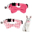 thumbnail image 1 of Mumup 2 Pcs Red Cat Collar for Boy Girl Cats Breakaway Cat Collars with Bell Cute Christmas Kitten Bow Tie Collar Adjustable Small Puppy Safety Collar Solid Color Plaid Pet Collar, 1 of 7