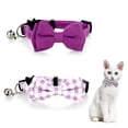 thumbnail image 1 of Mumup 2 Pcs Red Cat Collar for Boy Girl Cats Breakaway Cat Collars with Bell Cute Christmas Kitten Bow Tie Collar Adjustable Small Puppy Safety Collar Solid Color Plaid Pet Collar, 1 of 7