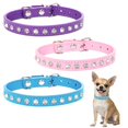 thumbnail image 1 of Mumup 3Pack Small Dog Collars Bling Puppy Collars Diamond Pet Collars PU Leather Sparkly Rhinestone Glitter Adjustable Jewelry Neck Collars for Small Pet, 1 of 7