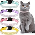 thumbnail image 1 of Mumup 4 Pieces Rhinestones Cat Collars Breakaway Cat Collar with Bell Bling Pet Accessories with Soft Velvet, 1 of 7