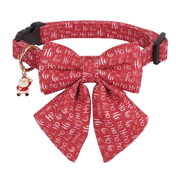 Mumup Christmas Collar for Cat Pet Breakaway with Bell Bowtie Detachable Bow Adjustable Safety Kitten Puppy Girl Boy 2pcs Christmas