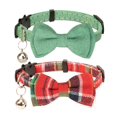 thumbnail image 1 of Mumup Christmas Collar for Cat Pet Breakaway with Bell Bowtie Detachable Bow Adjustable Safety Kitten Puppy Girl Boy 2pcs Christmas, 1 of 7