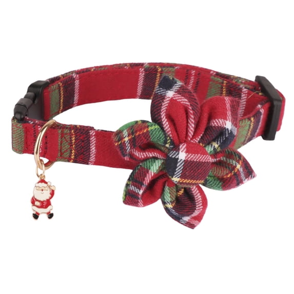 Mumup Christmas Dog Collar, Adjustable Classic Red Plaid Xmas Collars with Removable Bowtie Christmas Dog Collars for Medium Dogs Pets