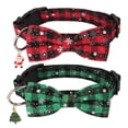 thumbnail image 1 of Mumup Christmas Dog Collar with Bow, Adjustable Red Green Plaid Dog Collars with Removable Bowtie Christmas Collars for Large Dogs Pets, 1 of 5