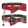 thumbnail image 1 of Mumup Christmas Dog Collar with Bow, Adjustable Red Green Plaid Dog Collars with Removable Bowtie Christmas Collars for Large Dogs Pets, 1 of 5