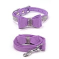 thumbnail image 1 of Mumup Dazzling Rhinestone Dog Collar with Soft Fabric and Crystal Bow Tie - Elegant and Glamorous Puppy Collars for Small Dogs with Leash, 1 of 6