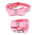 thumbnail image 1 of Mumup Dazzling Rhinestone Dog Collar with Soft Fabric and Crystal Bow Tie - Elegant and Glamorous Puppy Collars for Small Dogs with Leash, 1 of 6