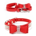 thumbnail image 1 of Mumup Dazzling Rhinestone Dog Collar with Soft Fabric and Crystal Bow Tie - Elegant and Glamorous Puppy Collars for Small Dogs with Leash, 1 of 6