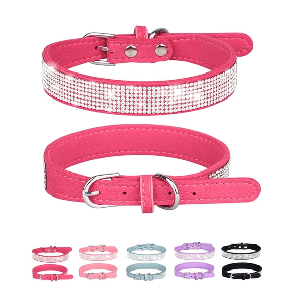 Mumup Dog Collar for Small Medium Large Dogs,Small Dog Collar for Female Dogs, Bling Girl Dog Collars, Pink Dog Collar, Rhinestone Puppy Collars