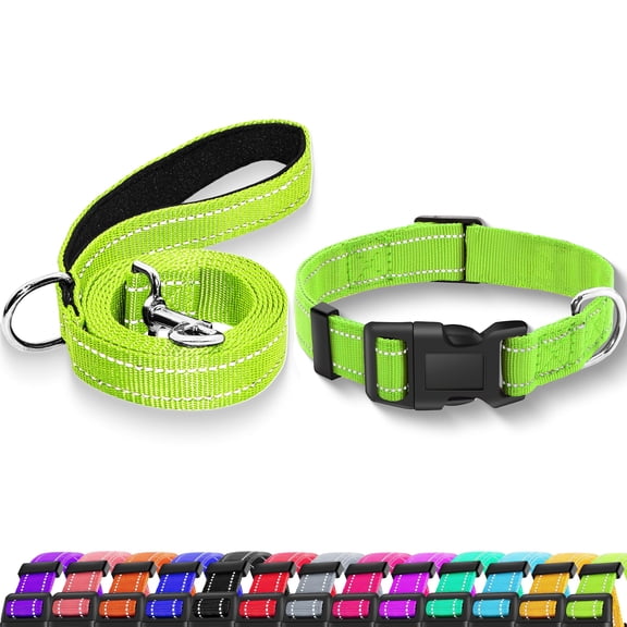 Mumup Reflective Dog Collar with Locking Buckle, Adjustable Soft Breathable Nylon Collars for Small, Medium and Large Dogs