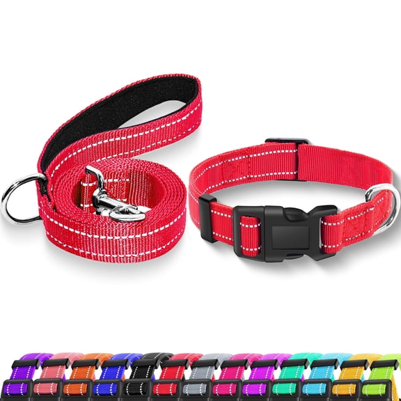 Mumup Reflective Dog Collar with Locking Buckle, Adjustable Soft Breathable Nylon Collars for Small, Medium and Large Dogs
