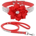 thumbnail image 1 of Mumup Rhinestone Bling Leather Dog Collar and Leash Set, Cute Dazzling Sparkling Soft Velvet Dog Cat Collar Crystal Diamond Puppy Collar, 1 of 4