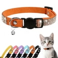 thumbnail image 1 of Mumup Rhinestone Cat Collar Breakaway, Soft Velvet Cat Collars with Bell, Adjustable Comfortable Cats Collar, 7.5-12.5 Inch for Cat, Kittens and Puppies, 1 of 7