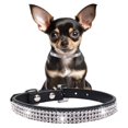 thumbnail image 1 of Mumup Rhinestone Dog Collars for Small Dogs, Pink Pu Leather Fancy Diamond Bling Cat Collar, Glitter Crystal Jeweled Girl Puppy Collars for Female Pet Dogs, 1 of 5