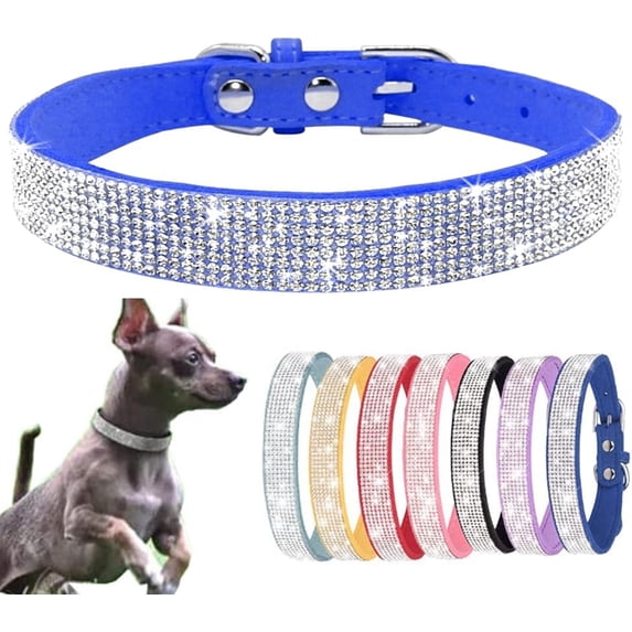Mumup Small Dog Collar, Bling Rhinestone Diamond Fancy Crystal Glitter Pretty Jewel Pet Puppy Collars for XXS XS Small Medium Large Breed Girl Female Dogs Cats