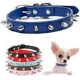 thumbnail image 1 of Mumup Spiked Puppy Dog Collar Soft Pu Leather Mushrooms Rivet Spike Stud Studded Cat Collars Adjustable for Girl Boy Pet Kitten, 1 of 6