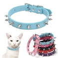 thumbnail image 1 of Mumup Spiked Puppy Dog Collar Soft Pu Leather Mushrooms Rivet Spike Stud Studded Cat Collars Adjustable for Girl Boy Pet Kitten, 1 of 6