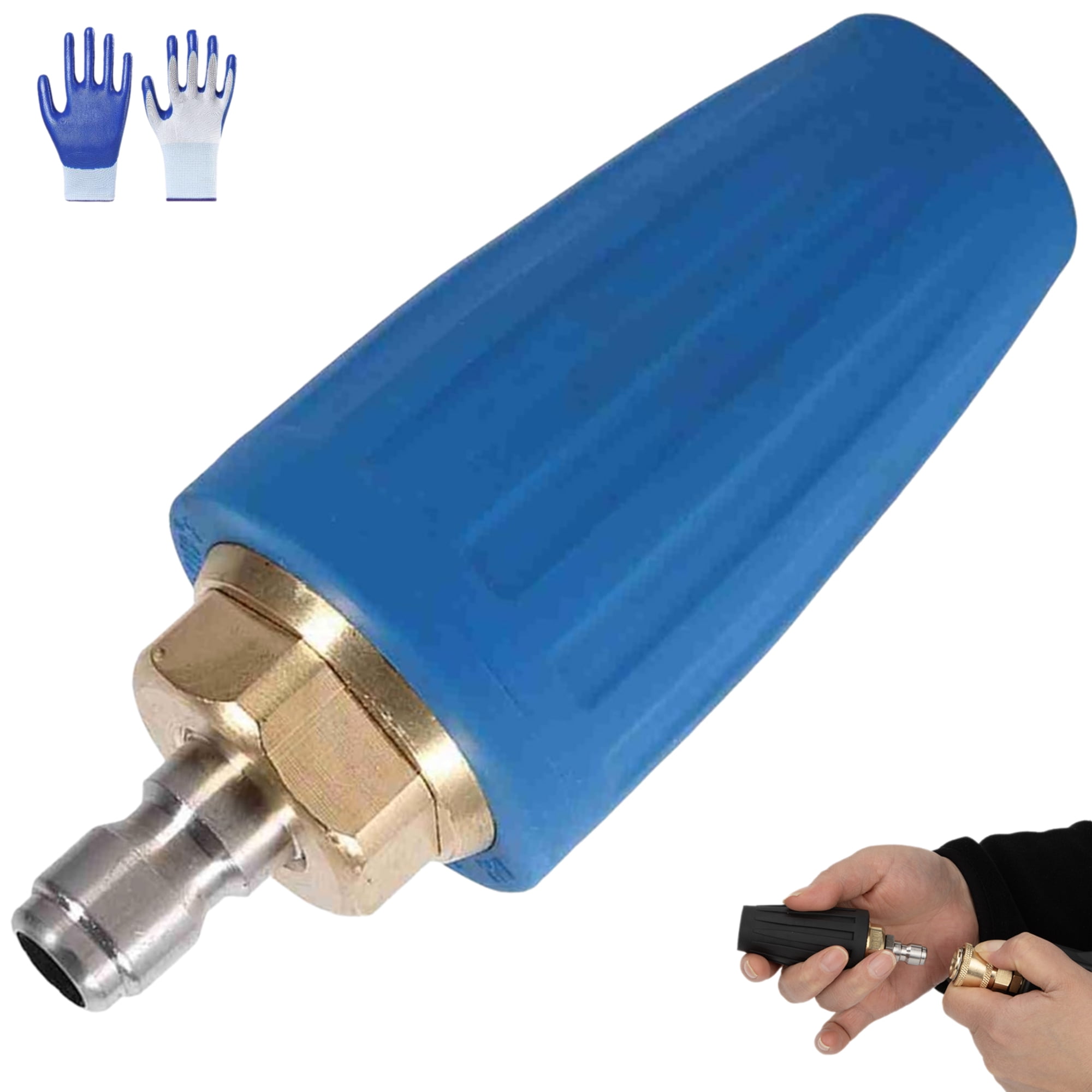 Pressure Washer Turbo Nozzle, 360° Rotating Dual Turbo Nozzle with 1/4'' Quick Connector 2.0 Orifice 4-6 GPM 4000 PSI