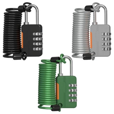 Mumuzhao 3 Pack 4 Digit Combination Locks with Wire Rope for Gym Fence Locker Bike