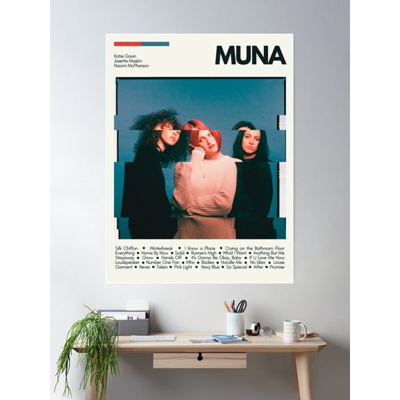 Muna Mid Century Modern Poster Print Poster Wall Art, Modern Wall Decor For Living Room Bedroom, 12x18 UNFRAMED