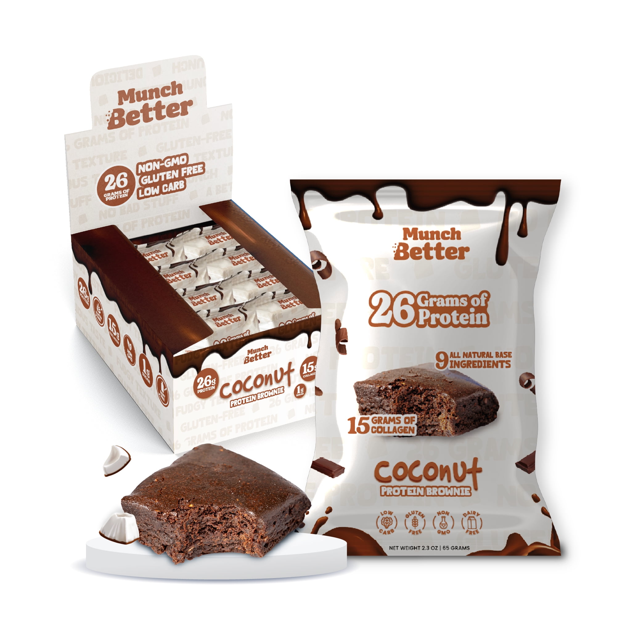 Munch Better Protein Brownie - Coconut 8 Pack
