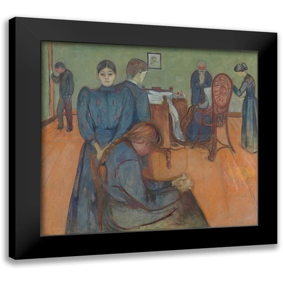 Munch, Edvard 13x12 Black Modern Framed Museum Art Print Titled - Death in the Sickroom, 1893
