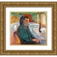 thumbnail image 1 of Munch, Edvard 13x12 Gold Ornate Wood Framed with Double Matting Museum Art Print Titled - Self-Portrait with a Bottle of Wine, 1906, 1 of 4