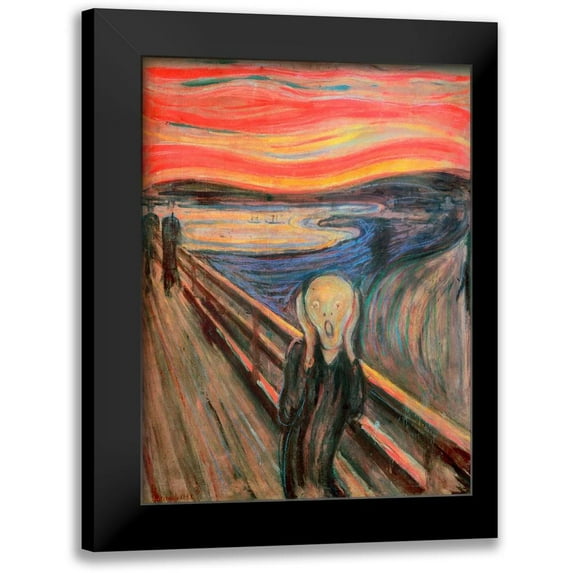 Munch, Edvard 15x18 Black Modern Framed Museum Art Print Titled - The Scream