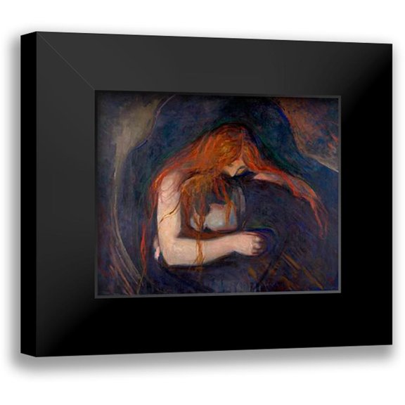 Munch, Edvard 17x15 Black Modern Framed Museum Art Print Titled - Vampire, 1895
